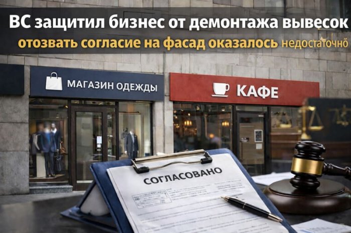 Спор из-за фасада дошёл до ВС: собственнику отказали в демонтаже вывесок